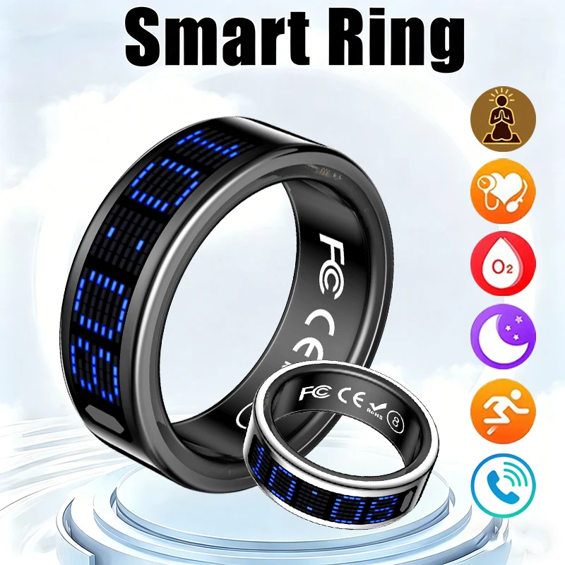Men Accessories Ring - Cincin Pintar Baru Layar LED Biru