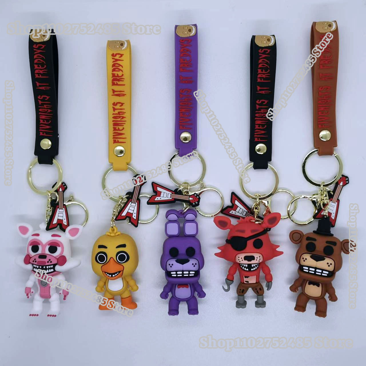 Men Accessories Ring - 5pcs Gantungan Kunci Figur Anime FNAF