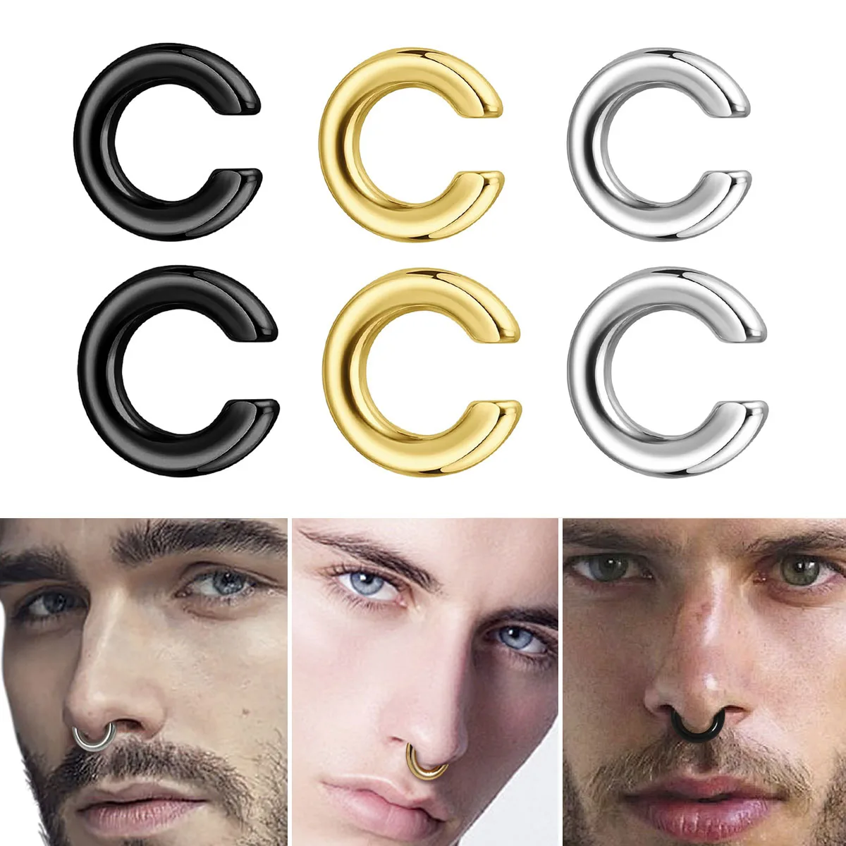 Men Accessories Ring - 1 buah Cincin Hidung Bentuk C