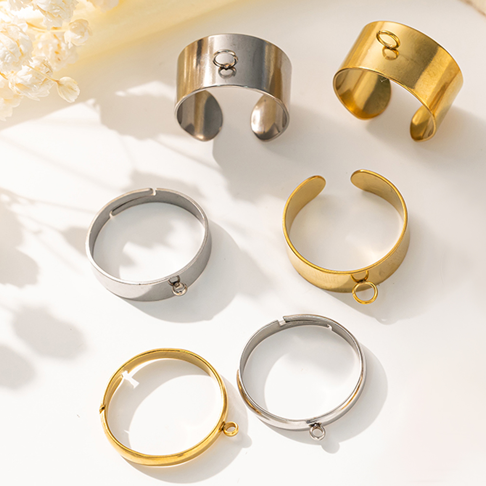 Men Accessories Ring - 5 Buah/Lot Dasar Cincin Terbuka Dapat