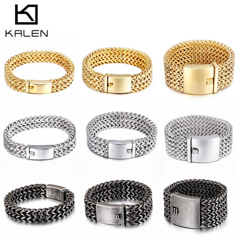 Men Accessories In Dubai - KALEN Gelang Rantai Baja Tahan Karat