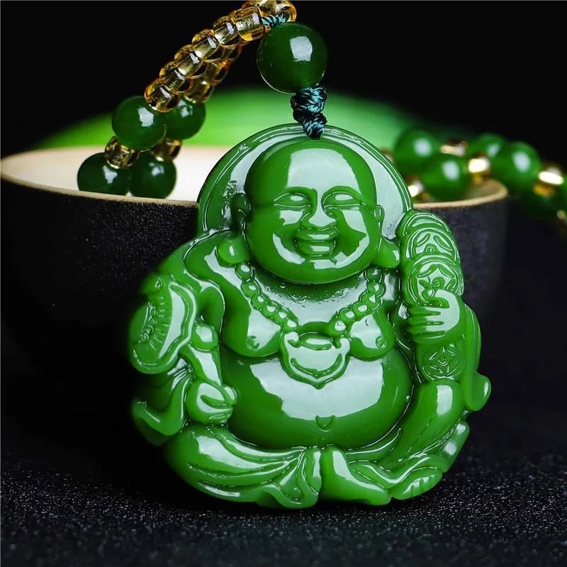 Cina Green Jade Maitreya Buddh - Men'S Accessories And Jewelry ulasan dan harga