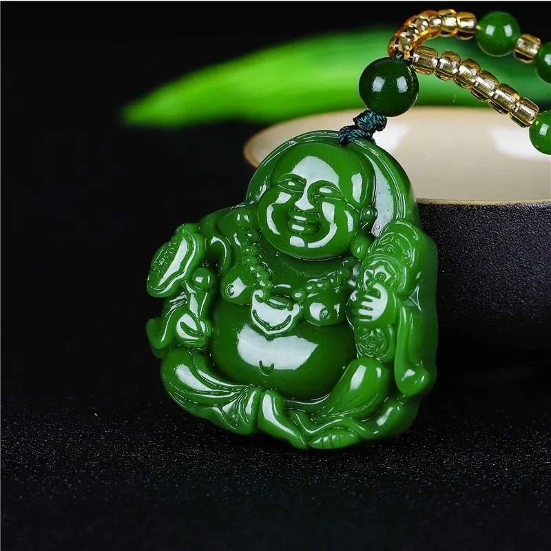 Cina Green Jade Maitreya Buddh - Men'S Accessories And Jewelry ulasan dan harga