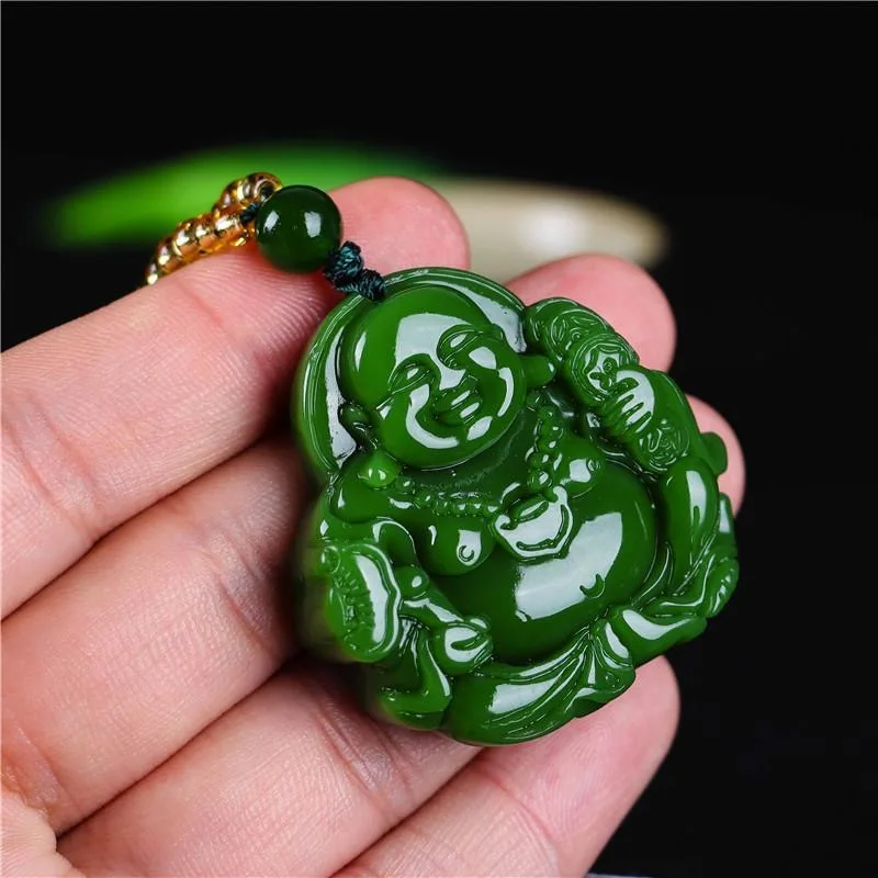 Cina Green Jade Maitreya Buddh - Men'S Accessories And Jewelry ulasan dan harga